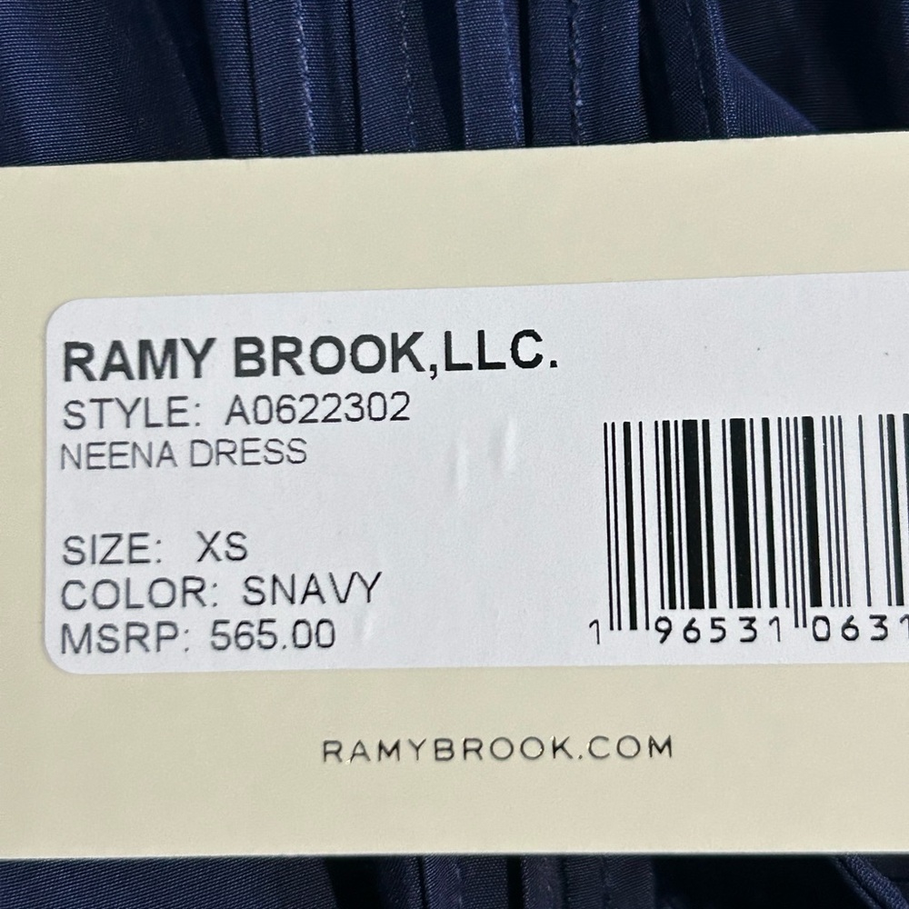 Ramy Brook Neena Cutout Maxi Dress Navy Blue Hi Low Lined NWT Size XS - Picture 12 of 15